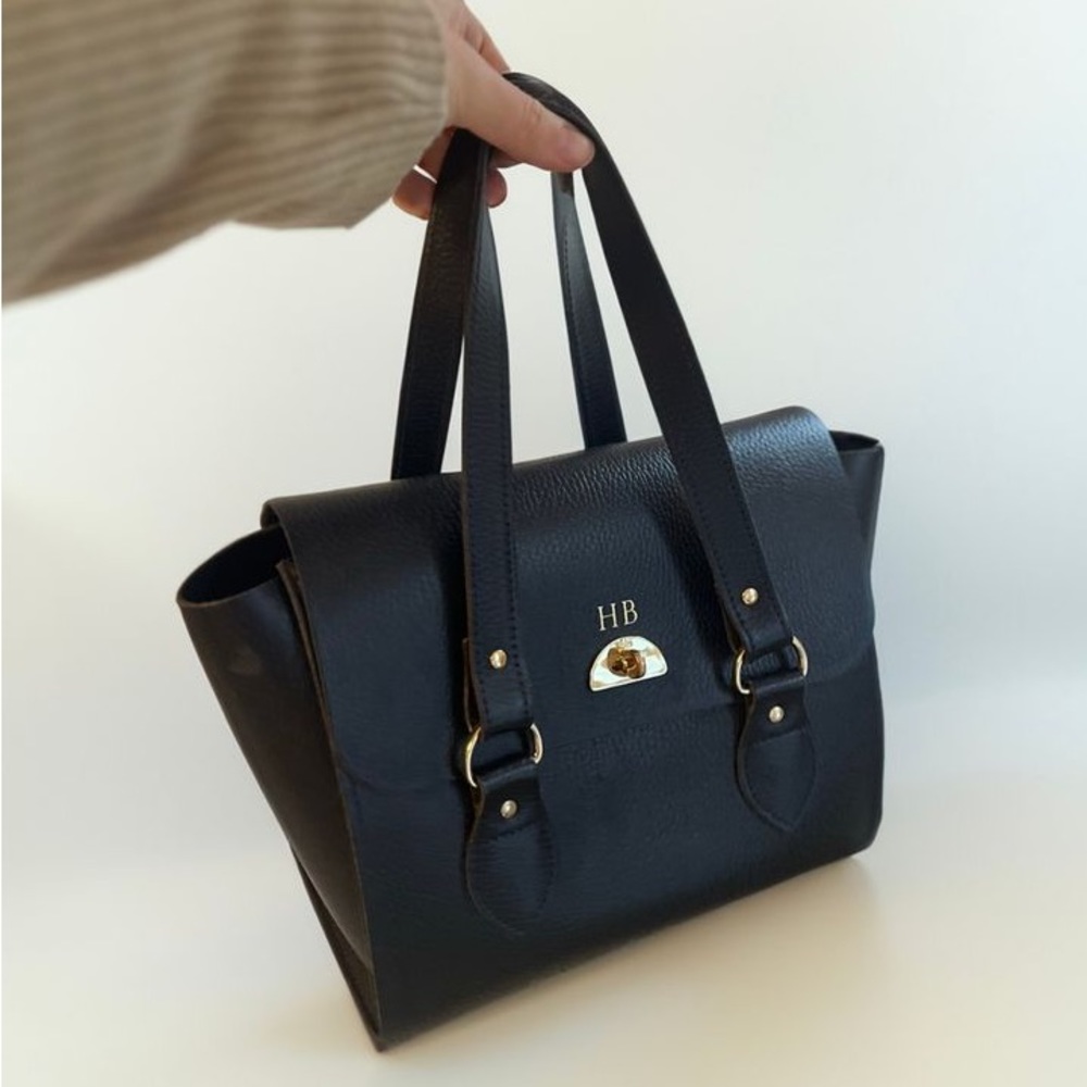 Cambridge Satchel Company Emily Black Genuine Leather Handbag